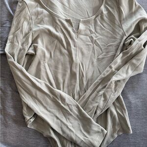 Women's Ribbed Long Sleeve Top - green